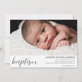 Elegant Modern Elegant Christian Photo | Baptism I Inbjudningar