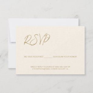 Elegant Modern Elfenben RSVP ingen postning Reserv OSA Kort
