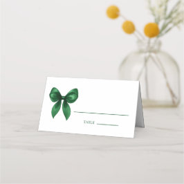 Elegant Modern Emerald Green Coquette Bow Placeringskort