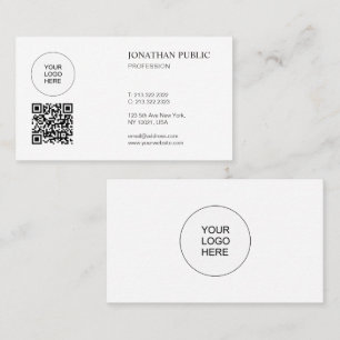 Elegant Modern Enkel Design Med Logotyp Och QR-Kod Visitkort