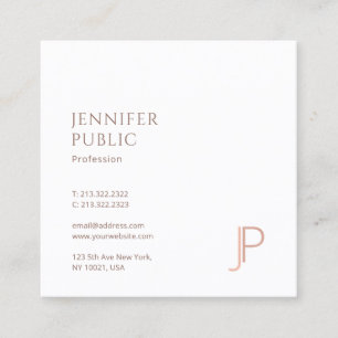 Elegant Modern enkel design Monogram lyxplatta Fyrkantigt Visitkort