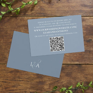 Elegant Modern enkel Dusty Blue QR-kod OSA Kort