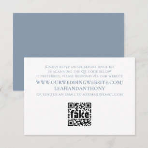 Elegant Modern enkel Dusty Blue QR-kod OSA Kort