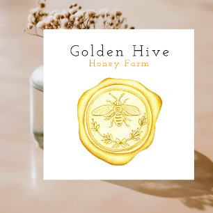 Elegant Modern enkel honungsfarm Vax Seal Frimärke Fyrkantigt Visitkort