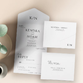 Elegant modern enkel minimal monogrammerad bröllop