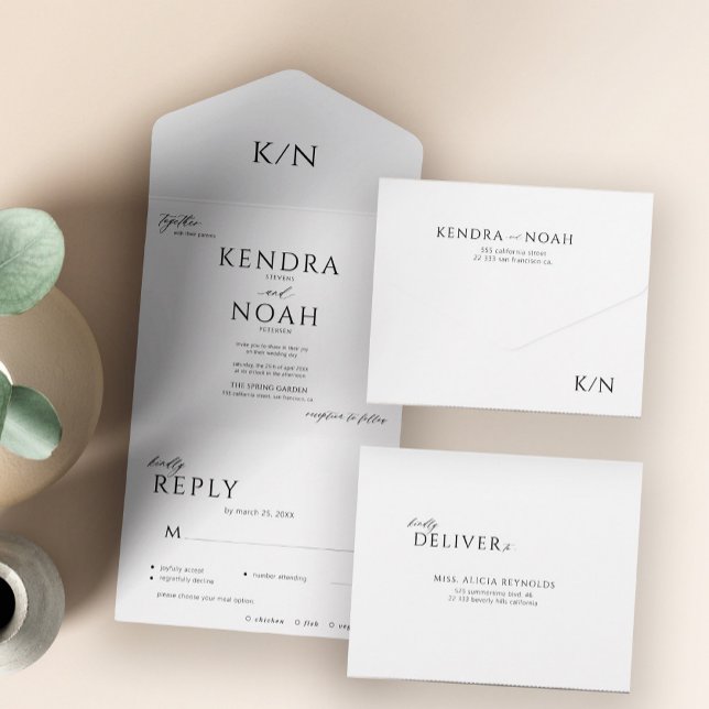 Elegant modern enkel minimal monogrammerad bröllop (Skapare uppladdad)