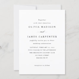 Elegant Modern enkel typografi klassisk Bröllop Inbjudningar