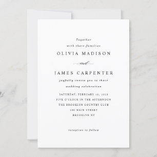 Elegant Modern enkel typografi klassisk Bröllop Inbjudningar