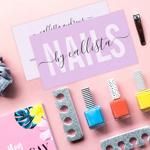 Elegant Modern enkel typografi Nail Artist Busin Visitkort