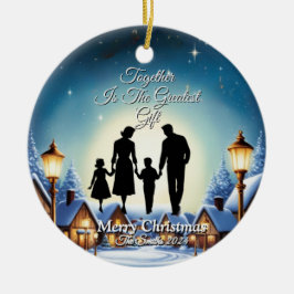 Elegant Modern Enkel Vintage - jul i familjen Julgransprydnad Keramik