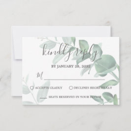 Elegant modern eucalyptus greenery classy bröllop OSA kort