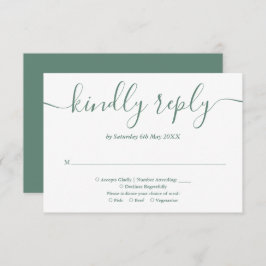 Elegant Modern Eucalyptus Grönt Script OSA Kort