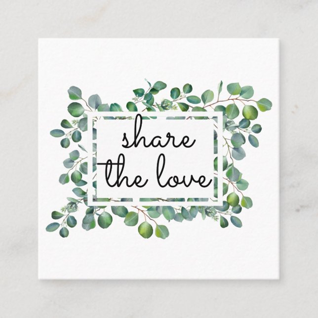 Elegant Modern eukalyptus Återger en vän Rabattkort (Framsida)