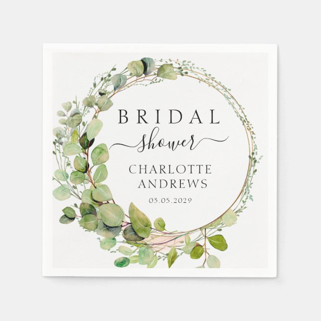 Elegant, modern, eukalyptus pappersservett (Framsidan)