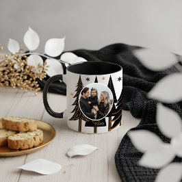 Elegant Modern Evergreen Julgran Photo Mugg