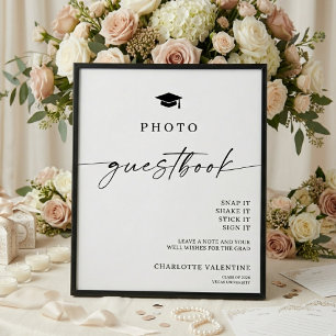 Elegant modern examensfoto gästbok poster