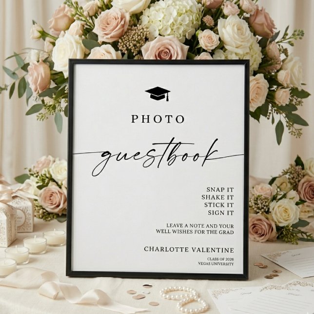 Elegant modern examensfoto gästbok poster (Skapare uppladdad)