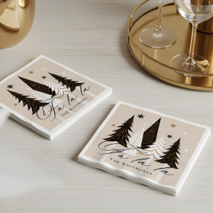 Elegant Modern Fa La Evergreen juldesign Pappersservett