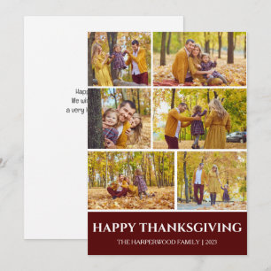 Elegant Modern Fall thanksgiving-familjfoto Julkort