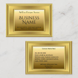 Elegant Modern Falsk Guld Metall Minimalistisk Visitkort