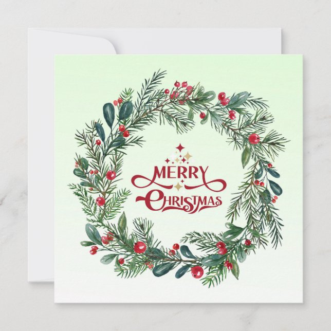 Elegant Modern färgad utandning av God jul Julkort (Framsida)