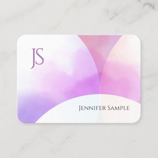 Elegant Modern färgfull, minimalistisk monogram en Visitkort (Framsida)