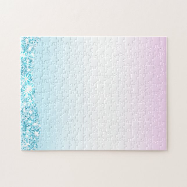 Elegant Modern färggradient glitter Rainbow Pussel (Horisontell)