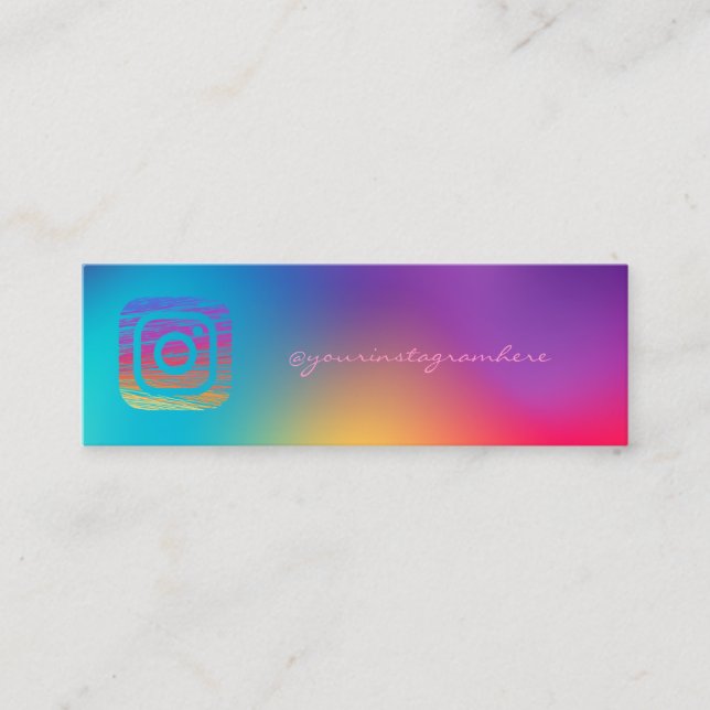 Elegant Modern,Färggrafik Instagram Social Mini Visitkort (Framsida)