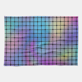 Elegant Modern färglösa kvadrater Mönster | Kökshandduk