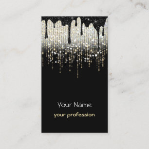 elegant modern faux glitter visitkort