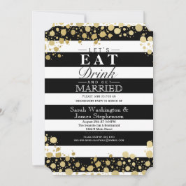 Elegant Modern Faux Guld Splatters och Rand Inbjudningar