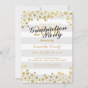 Elegant Modern Faux Guld Splatters och Rand Inbjudningar