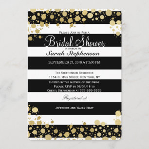 Elegant Modern Faux Guld Splatters och Rand Inbjudningar