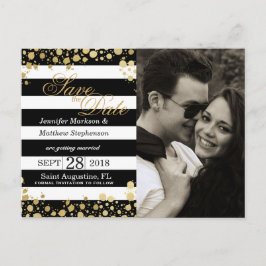 Elegant Modern Faux Guld Splatters och Rand Meddelande Vykort