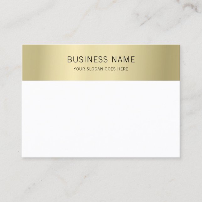 Elegant Modern Faux Guld White-minimalistisk mall Visitkort (Framsida)