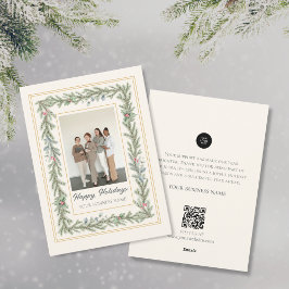 Elegant Modern Festive Photo Botanical jul Julkort