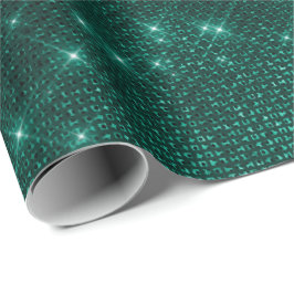 Elegant modern flickig stilren teal glitter presentpapper