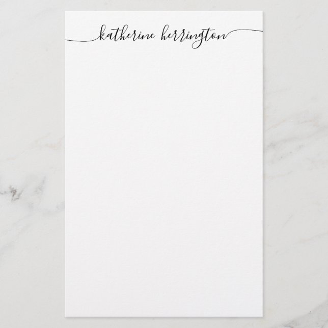 Elegant Modern Flickig Svallande Skript Namn Kalli Brevpapper (Framsida)