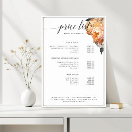 Elegant, Modern, Floral Peony prislista Affisch