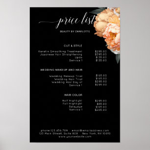 Elegant, Modern, Floral Peony prislista Poster