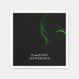Elegant Modern för anpassad namnsvarig Grönt Kurvo Pappersservett