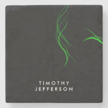 Elegant Modern för anpassad namnsvarig Grönt Kurvo