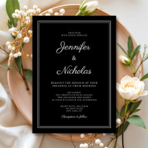 Elegant Modern Formal Svart Skrift Bröllop