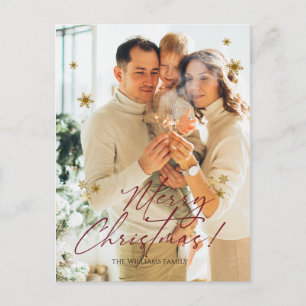 Elegant Modern Foto God Jul Helg Vykort