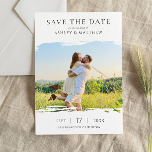 Elegant modern fotobrylloppskort Save the Date Spara Datumet