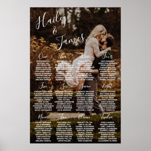 Elegant modern fotobryllops sittplatskarta poster