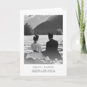 Elegant Modern Fotografi Bröllop Spara Datum Kort
