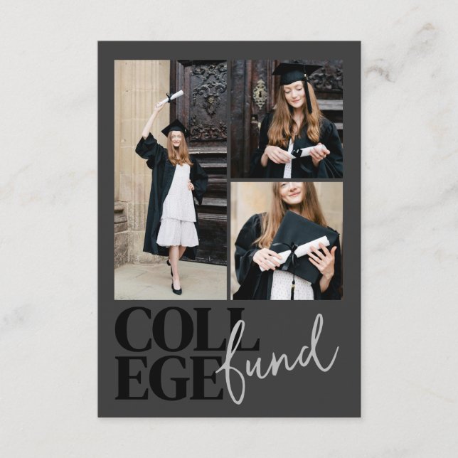 Elegant Modern Fotokolkollegiefond Examen Tilläggskort (Framsida)