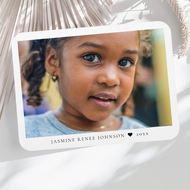Elegant Modern Fotonamn Magnet (Custom Photo Magnet)