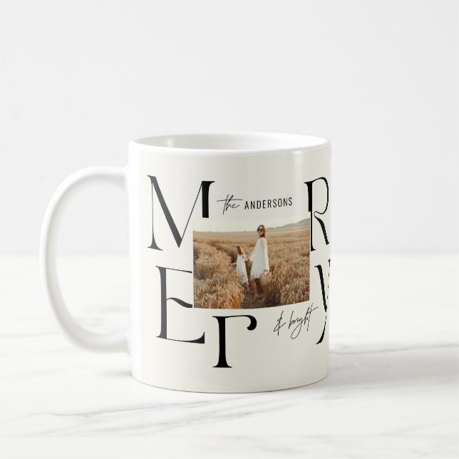 Elegant modern fototypografi för god jul kaffemugg (Vänster)